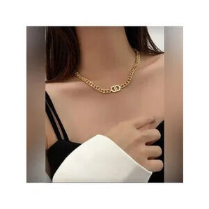 Gold Plated Stainless Steel Cuban Chain Necklace Designer Inspired Choker